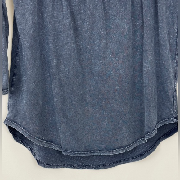 LUCKY BRAND 3/4 SLEEVE RELAXED FIT DENIM LOOK COTTON FEEL HI LO BLOUSE. … - Picture 2 of 9